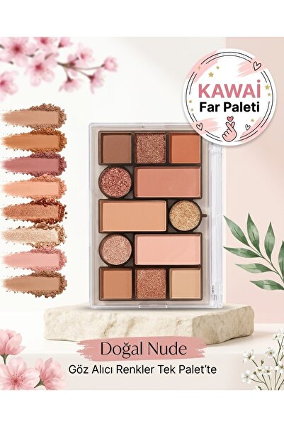 Kozmetik Mgl Shimmering Nude Eyeshadow Palette - Glittery and Nude Colors - D...