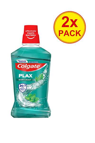 Colgate Pachet de 2 apă de gură Plax Soft Mint, 500 ml
