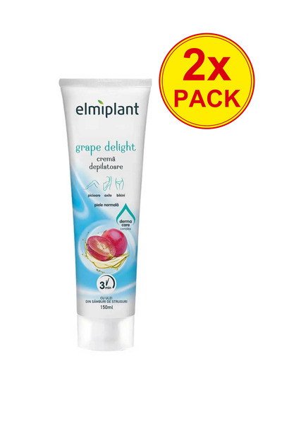 ELMIPLANT Pachet de 2 creme depilatoare Grape Delight pentru piele normală, 1...