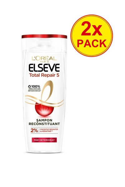 L'Oreal Paris 2x Συσκευασία L'Oreal Elseve Total Repair 5 – Αναδομητικό σαμπο...