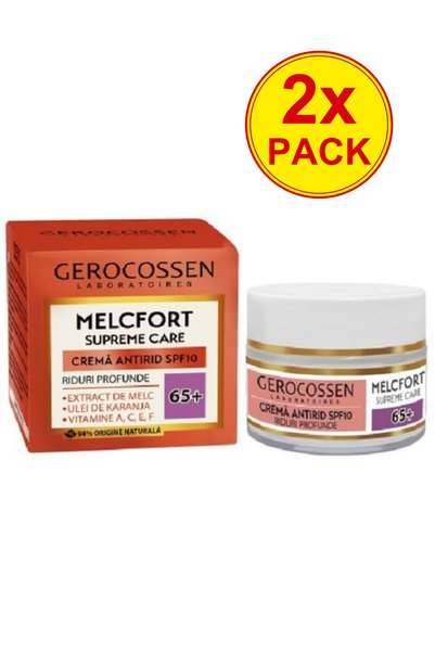 GEROCOSSEN Pachet 2x Cremă antirid pentru riduri profunde 65+ SPF10 Melcfort ...