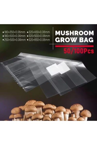 Choice6 250x500x0.06mm 100pcs Mushroom Grow Bag, 100PCS Polypropylene Heat Re...
