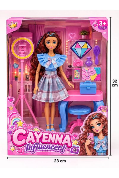 cayenna Meslekler Serisi 30 cm Hareketli Eklemli Oyuncak Bebek ve Zengin Aksesuar Seti
