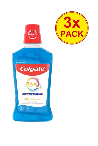 Colgate Pachet de 3 Apă de gură fără alcool pentru protecție totală împotriva...