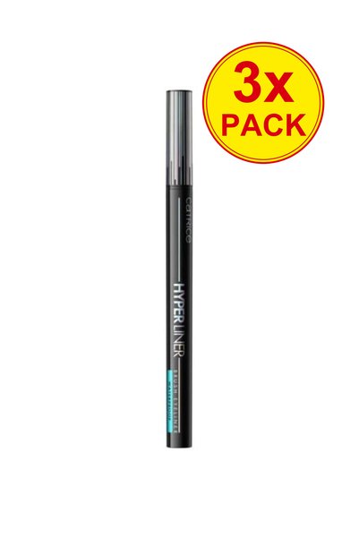 Catrice Pachet de 3 Eyeliner rezistent la apă tip pensulă Hyper Liner - 010 E...