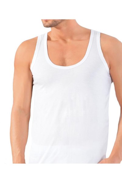 DOĞANYILDIZ 6 Pieces Lux Drm Men's Oversized Combed Cotton Undershirt White 027