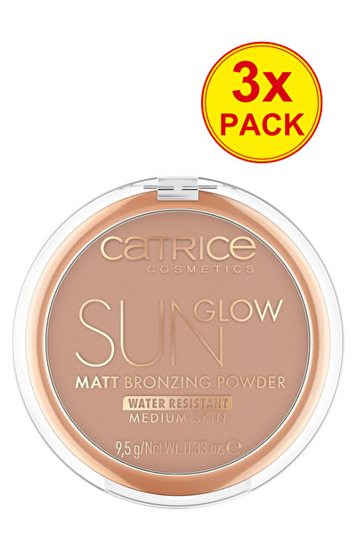 Catrice Pachet de 3 pudre bronzante mată Sun Glow, Nuanța Bronz Mediu