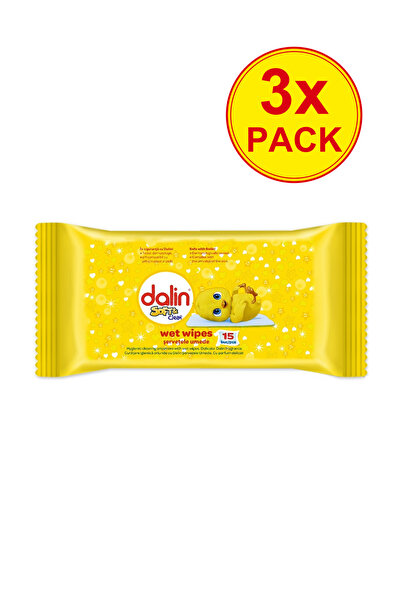 Dalin Pachet 3x șervețele umede Soft&Clean, 15 bucăți