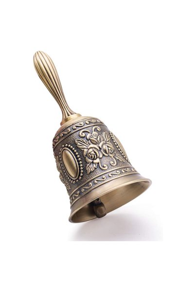 Choice 1pc BRONZE Retro Metalen Tone Hand Bel Metalen School Diner Bell Hand ...