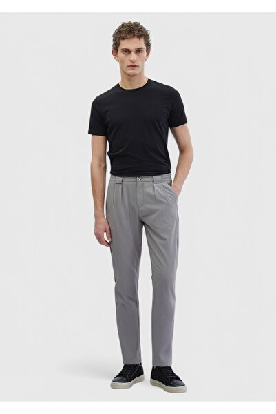 Ramsey Pantaloni casual cu dungi gri țesute Jogging Fit