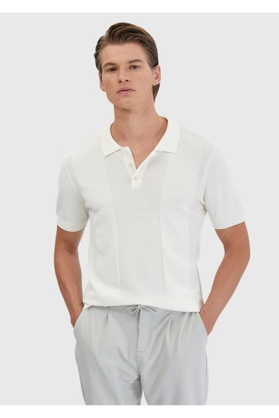 Ramsey Πλεκτά εκρού Polo Neck Jacquard