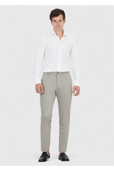 Ramsey Pantaloni casual gri, drepti, din material subțire Jogging Fit