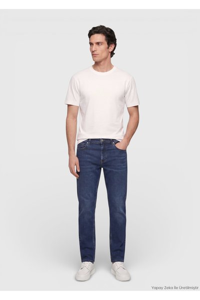 Ramsey Παντελόνι Indigo Slim Fit από τζιν με βαμβακερό μείγμα