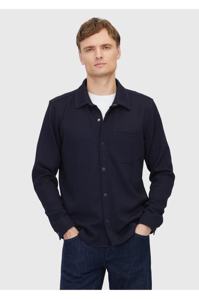 Ramsey Hanorac uni cu guler polo, albastru marin