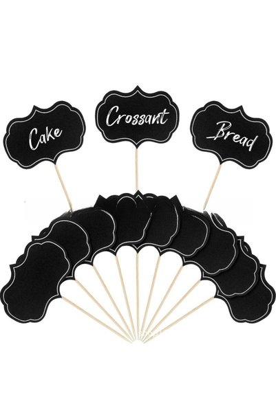 Choice 24pcs black 24pcs Blackboard Paperboard Message Slate Business Card Ho...