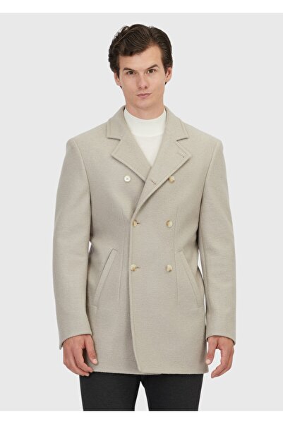 Ramsey Mink Regular Fit Double Breasted Collar Woven Coat
