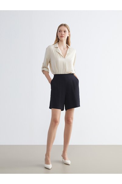 LC Waikiki Özmarka New Season Elastic Waist Women's Pleated Shorts