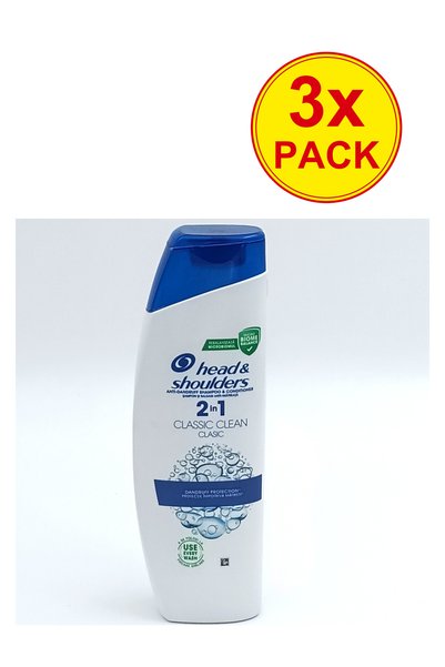 Head & Shoulders PACHET 3x - ȘAMPUN 330ML 2 ÎN 1 CURĂȚARE CLASICĂ
