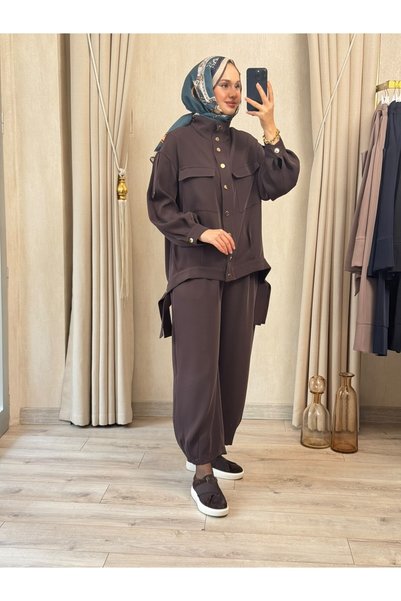 Nuss 1083 Şalvar Pantolonlu Takım Bitter