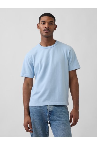 GAP Erkek Açık Mavi Heavyweight Relaxed T-Shirt