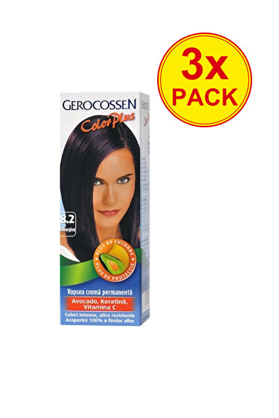 GEROCOSSEN Pachet 3x Vopsea Color Plus, 8.2, Aubergine
