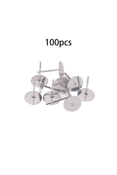 Choice 4mm Steel 100pcs 100pcs Stainless Steel Blank Earring Stud Base Fit 3 ...