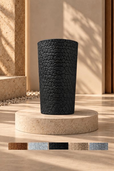 BOSTANN DEKORATİF SAKSI - PETRA 120 - 80L - ANTRASİT