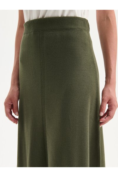 LC Waikiki Lcw grace khaki elastic waist women's knit skirt