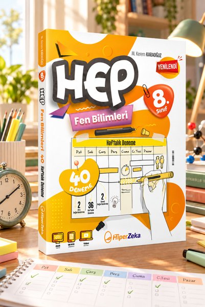 HiperZeka 2027 8. Sınıf Haftalık Hep Fen Bilimleri 40 Deneme | Kerem Karaoğuz