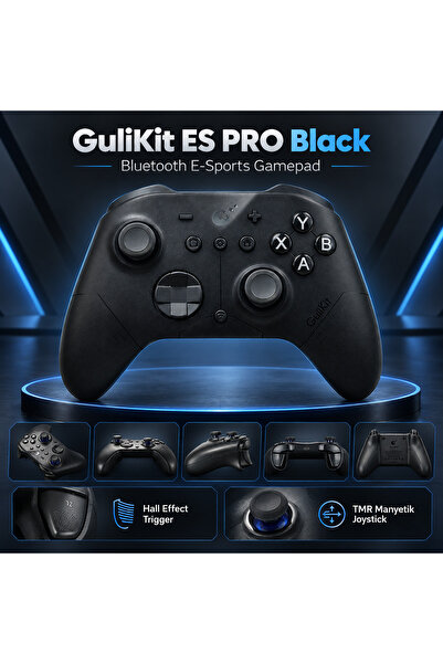gulikit ES PRO Black Hall Effect Trigger TMR Manyetik Joystick Bluetooth E-Sp...