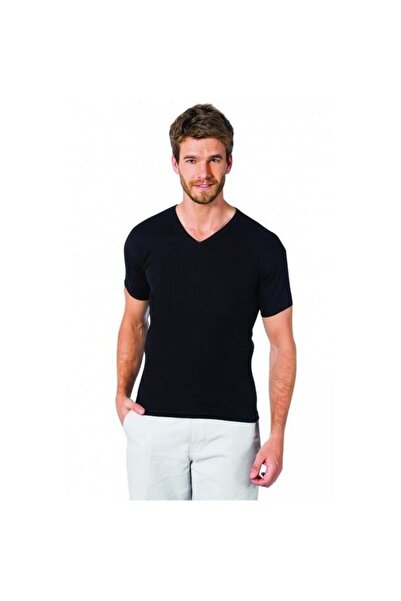 DONEX Tricou pentru bărbați cu mânecă scurtă cu decolteu în V Tricou pentru b...