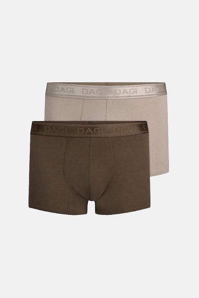 Dagi Boxer din micro modal cu model, gri-kaki