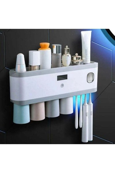 EasyLife Smart Sterilization Toothbrush Holder with Toothpaste Squeezer and 4...