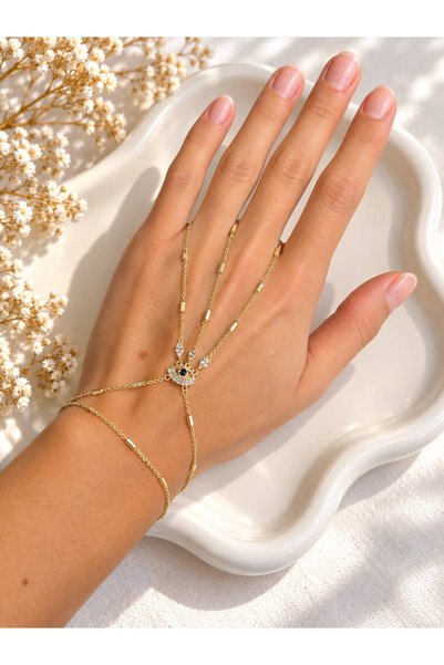 İpera Jewelry 14K Kaplamalı Taş Detaylı Şahmeran