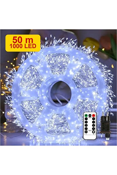 SIKS Instalație luminoasă de Crăciun, 1000 LED-uri, culoare alb rece, 50 metr...