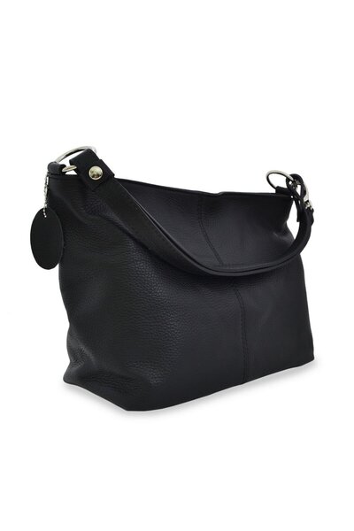 Generic Brand Geanta piele naturala Olivia, de dama, culoare negru