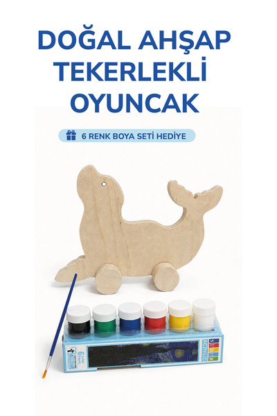 212toyzz Wooden Fog Toy Natural Handmade Paintable Educational Toy + 6-Piece ...