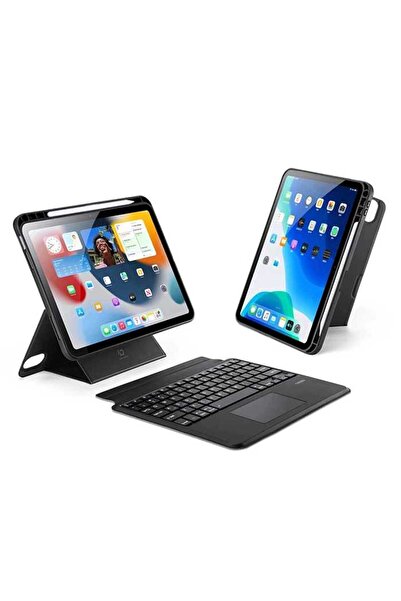 BİN1ÇEŞİT Dux Ducis iPad 10(2022) DK Series Kablosuz Bluetooth Klavye Touchpad Kılıf-(5775) — Renk: Siyah
