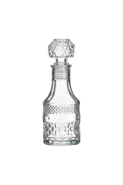 OEM Sticlă transparentă pentru lichior, model reliefat romburi și dop, 100 ml