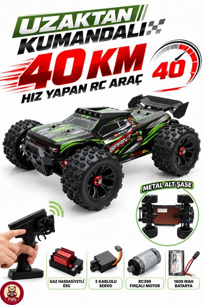 giffy Oyuncak 2.4 GhZ Uzaktan Kumandalı RC Arazi Arabası 40 Km/sa Hız 4x4 Çek...