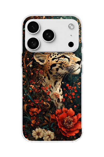lelia حافظة هاتف شفافة متوافقة مع هاتف iPhone 18 Pro Max مطبوعة بزهرة حمراء ع...
