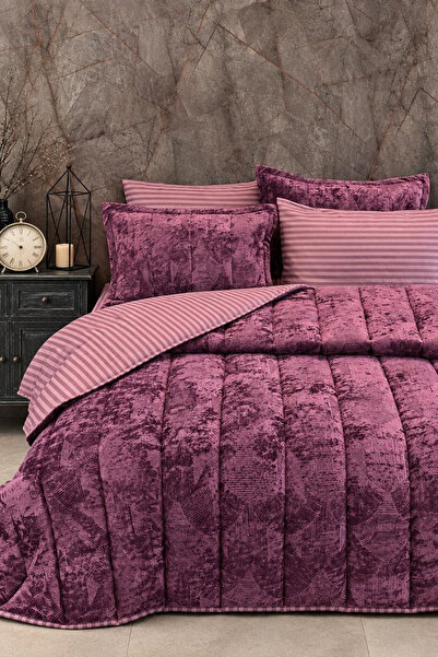 GOLDROOM HOME KADİFE CONFORT ÇİFT KİŞİLİK UYKU SETİ 6 PARÇA 230 x 240