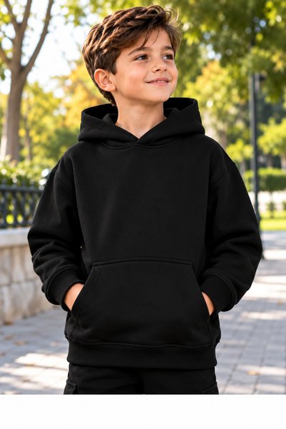 DAXİS Sportwear Company Boys' Hooded Oversized Sweatshirt with Kangaroo Pocket