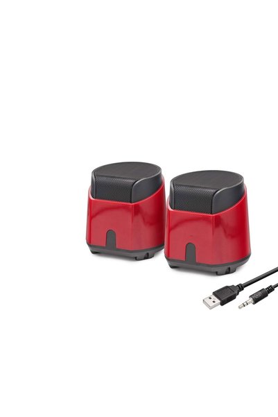 Angel Of Life Masaüstü Hoparlör 1+1 USB + 3.5mm - Kırmızı HD6024R