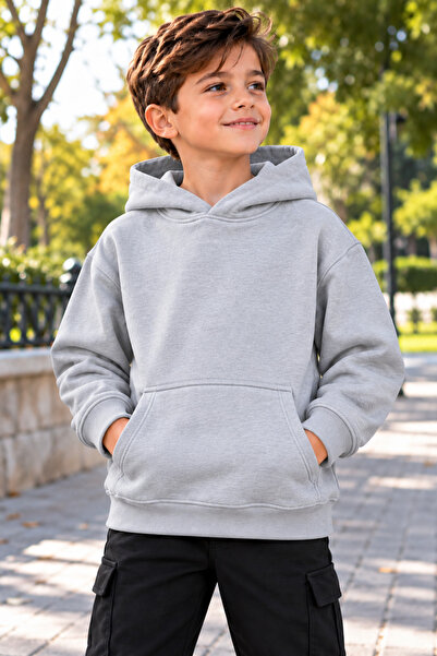 DAXİS Sportwear Company Boys' Hooded Oversized Sweatshirt with Kangaroo Pocket