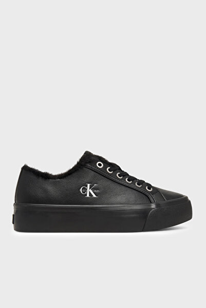 Calvin Klein Logolu İçi Kürklü Deri Sneaker Ayakkabı HW0HW032350GJ Kadın AYAKKABI HW0HW03235 0GJ