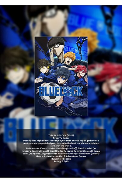 OEM Poster Infografic Blue Lock, Anime Fotbal, Carton 250g, A4