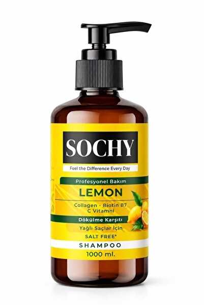 SOCHY Lemon Extract Hair Shampoo 1000 ml Salt-Free Anti-Hair Loss, Biotin, Pi...