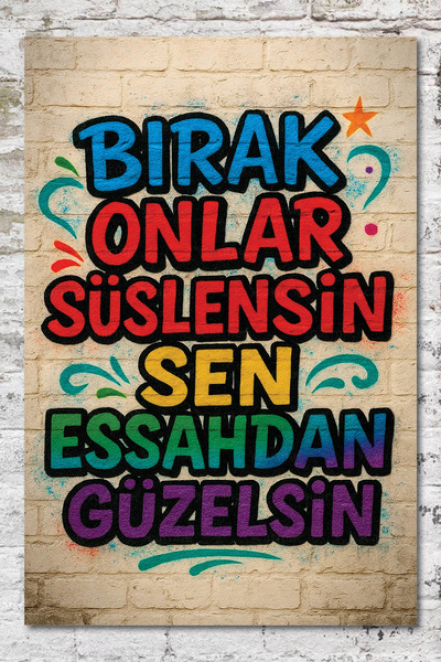 CARMA CONCEPT Sen Essahdan Güzelsin Komik Sözler Tablosu Retro Vintage Ahşap ...