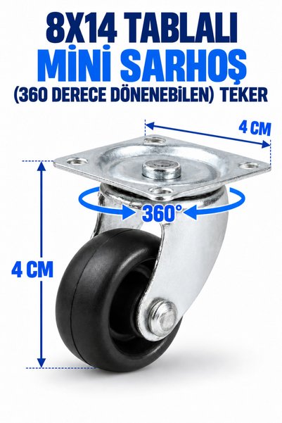 Genel Markalar HTS 338 28X14 TABLALI MİNİ SARHOŞ (360 DERECE DÖNENEBİLEN) TEKER